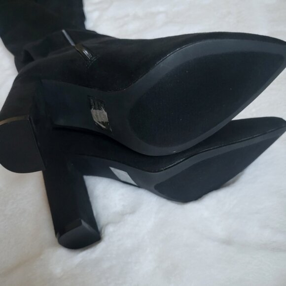 NWT New York & Company Faux Suede Tall Heeled Monia Boot - Picture 7 of 13